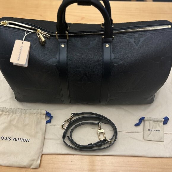 Louis Vuitton Keepall 45 Bandouliere Empriente Leather Noir (M45532) - Picture 2 of 4